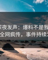 圈内人深夜发声：爆料不是我干的！pixiv全网疯传，事件持续发酵