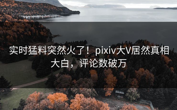 实时猛料突然火了！pixiv大V居然真相大白，评论数破万