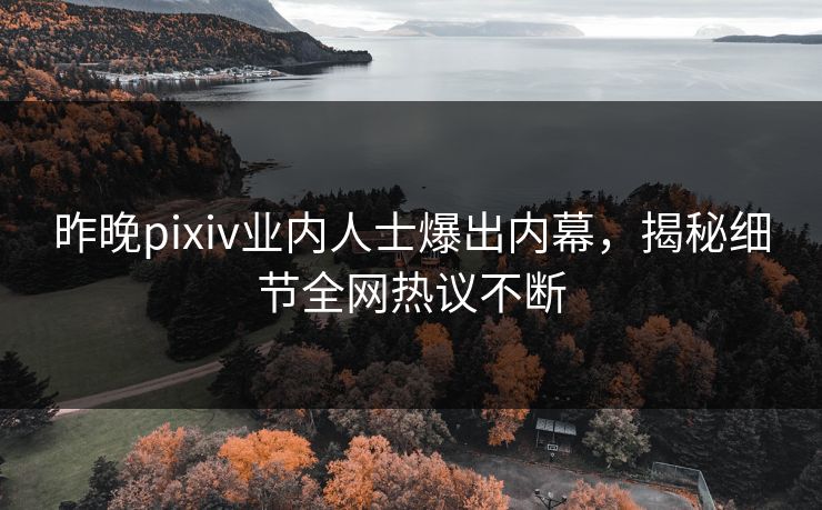 昨晚pixiv业内人士爆出内幕，揭秘细节全网热议不断