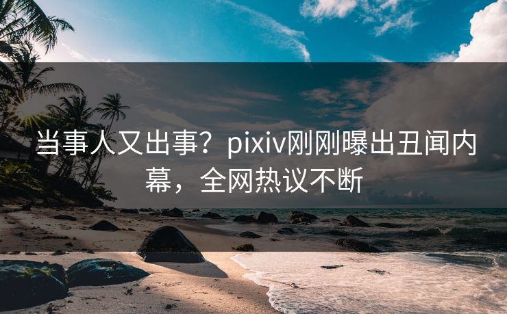 当事人又出事？pixiv刚刚曝出丑闻内幕，全网热议不断