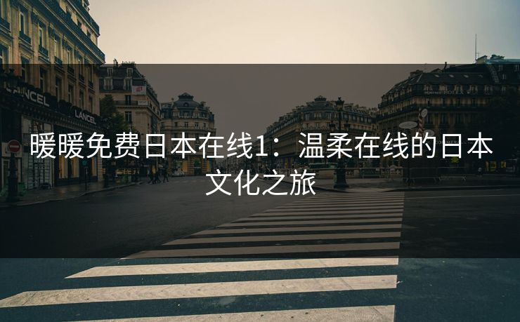 暖暖免费日本在线1：温柔在线的日本文化之旅