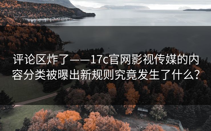 评论区炸了——17c官网影视传媒的内容分类被曝出新规则究竟发生了什么？