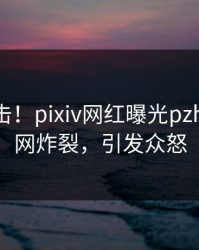 今晚直击！pixiv网红曝光pzhan，全网炸裂，引发众怒