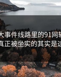 围着91大事件线路里的91网转了这么久，真正被坐实的其实是这一步