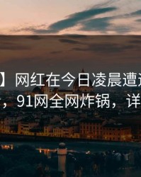 【独家】网红在今日凌晨遭遇丑闻刷爆评论，91网全网炸锅，详情发现