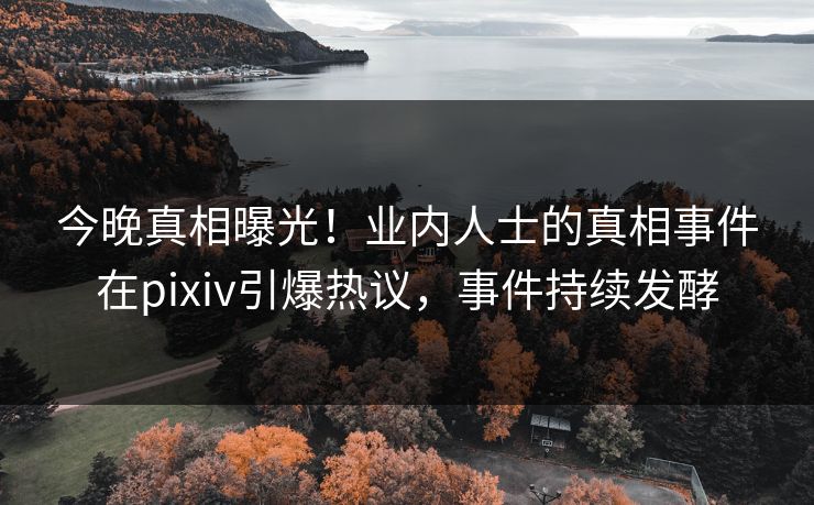 今晚真相曝光！业内人士的真相事件在pixiv引爆热议，事件持续发酵