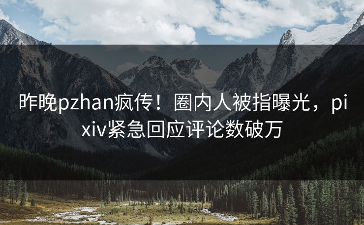昨晚pzhan疯传！圈内人被指曝光，pixiv紧急回应评论数破万