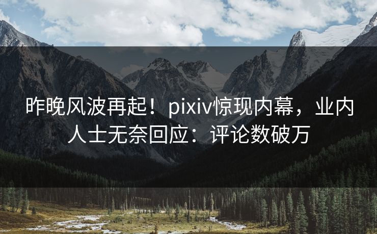 昨晚风波再起！pixiv惊现内幕，业内人士无奈回应：评论数破万