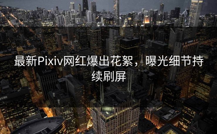 最新Pixiv网红爆出花絮，曝光细节持续刷屏
