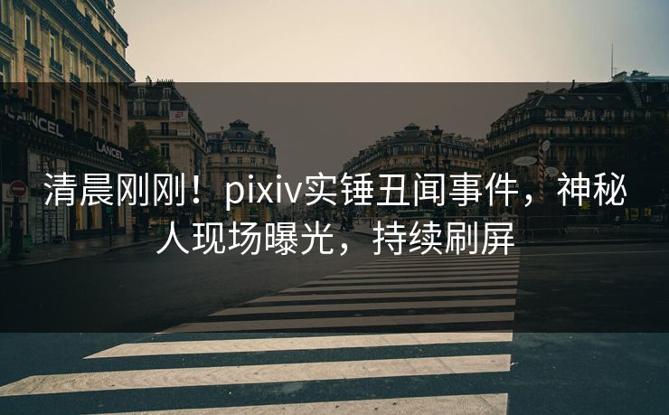 清晨刚刚！pixiv实锤丑闻事件，神秘人现场曝光，持续刷屏